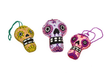 Sugar Skull Felted Ornaments Embroidered Assortment Sugar Skull Felted Ornaments Embroidered Assortment