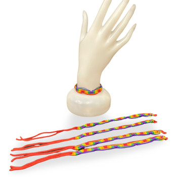 Rainbow  Cotton Woven Bracelet Pack of 50 Bag Lot Assortment Peru Wholesale Rainbow  Cotton Woven Bracelet Pack of 50 Bag Lot Assortment Peru Wholesale