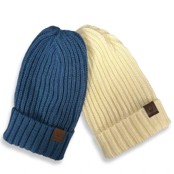 Diana Solid Color Knit Thick Heavy Beanie  with Cuff 100% Alpaca Reversible