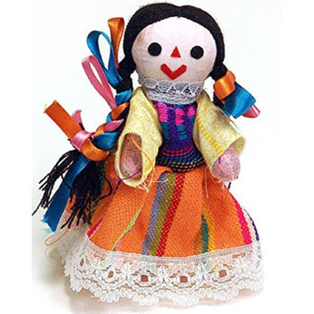Rag Doll Maria Typical Mexican Toy 9" Tall Large Rag Doll Maria Typical Mexican Toy 9" Tall Large