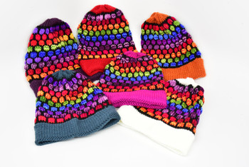 Tinkuy Beanies Alpaca Blend Turtle Pattern Bright Colors