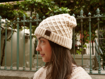 Hand Knit Superfine Baby Alpaca Beanie Fashion Slouchy Toasty Warm Winter Hat