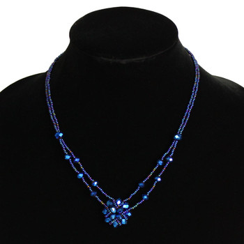 Red and Blue Crystal Bead Necklace