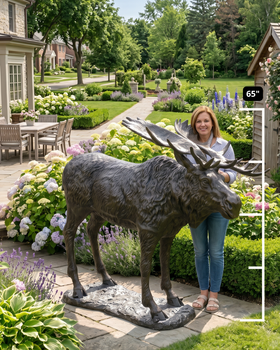 Life Size Bronze Moose Statue Aluminum Cast Bronze Traditional “lost-wax process”