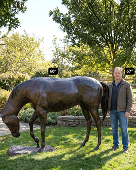Grazing Mare Life Size Statue Museum Quality Farm or Western Garden Accent