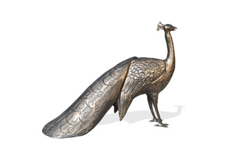 Peacock Garden Sculpture Bronze Finish Outdoor Accent
