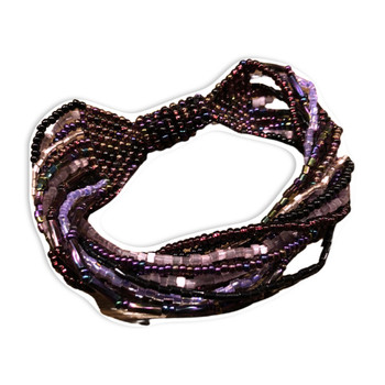 Artisan Made Bracelet with Beads and Cuts Purple Artisan Made Bracelet with Beads and Cuts Purple