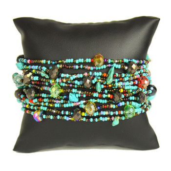 Turquoise and Multicolor twelve strand beaded bracelet Turquoise and Multicolor twelve strand beaded bracelet