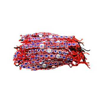 USA Flag Red Blue and White Friendship Bracelet Pack of 50 Wholesale Bundle USA Flag Red Blue and White Friendship Bracelet Pack of 50 Wholesale Bundle