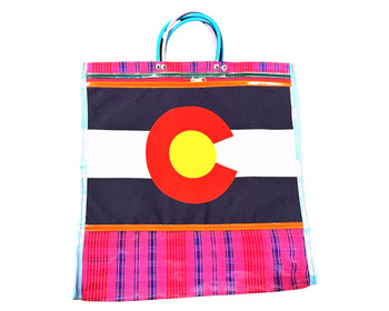 Zippered Side Pocket Colorado Recycled Tote Large Zippered Side Pocket Colorado Recycled Tote Large