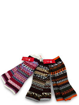 Baby Alpaca Knit Fine Wrist Warmer Gloves Multicolored