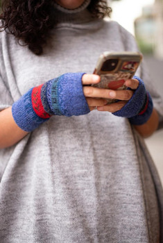 100% Alpaca Knit Wrist Warmers Thick Knit Fingerless Gloves