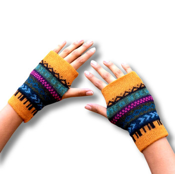 Knit Alpaca Wrist Warmers Multicolor Shades Extra Thick Knit Alpaca Wrist Warmers Multicolor Shades Extra Thick