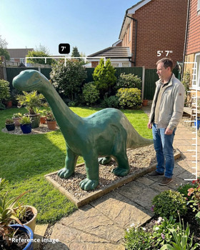 Dinosaur Recycled Aluminum Sculpture 7' Garden Decor Sinclair Green or Antique Bronze Finish