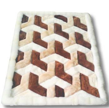 Alpaca Fur Rug Tri-Colored Y Design 48" x 64" Natural Fur with Back Lining Alpaca Fur Rug Tri-Colored Y Design 48" x 64" Natural Fur with Back Lining
