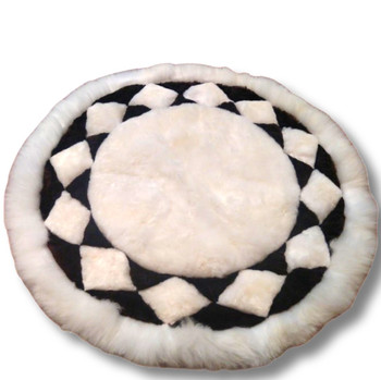 Round 60" Alpaca Fur Rug Natural Colors with Cotton Backing Area Mat Ultra Soft Round 60" Alpaca Fur Rug Natural Colors with Cotton Backing Area Mat Ultra Soft