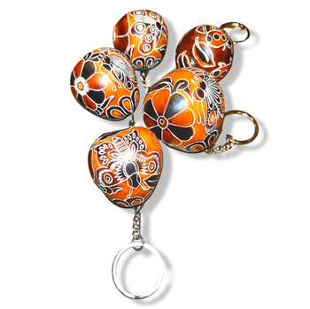 Carved Gourd Keychain Handmade Nature Designs. Carved Gourd Keychain Handmade Nature Designs.