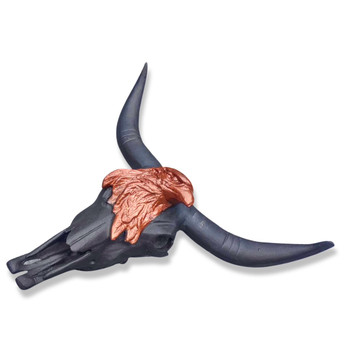 Cast Aluminum Steer Skull Bronze and Copper Finish Life Size Sculpture Artisan Made Cast Aluminum Steer Skull Bronze and Copper Finish Life Size Sculpture Artisan Made