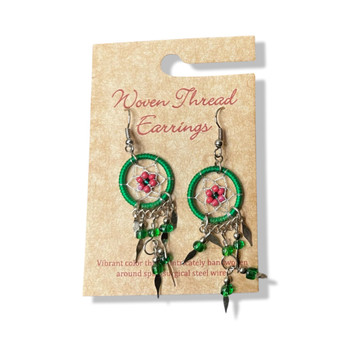 Silver plated earrings with dreamcatcher beads Silver plated earrings with dreamcatcher beads