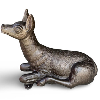 Deer Fawn Sculpture Cast Aluminum Garden Accent Artisan Made Deer Fawn Sculpture Cast Aluminum Garden Accent Artisan Made