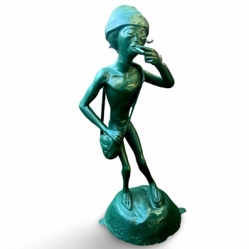 Smoking Alien Sculpture Aluminum Cast 56" Smoking Alien Sculpture Aluminum Cast 56"