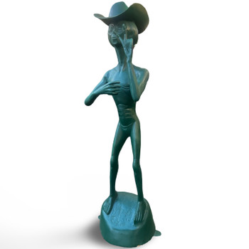 Cowboy Alien Statue, Green Space Men, UFO Extraterrestrial Alien Art, Cast Aluminum Cowboy Alien Statue, Green Space Men, UFO Extraterrestrial Alien Art, Cast Aluminum