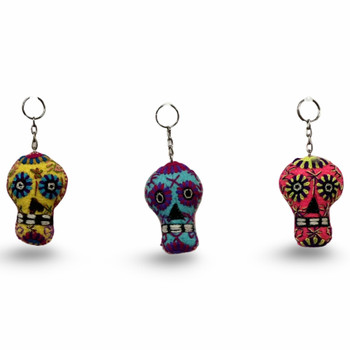Handmade Embroidered Felt Mexican Sugar Skull Pom Pom - Dia de los Muertos Handmade Embroidered Felt Mexican Sugar Skull Pom Pom - Dia de los Muertos