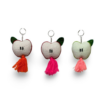 Handmade Embroidered Apple Keychain Car Accessories Teachers and Gifts for Friends Handmade Embroidered Apple Keychain Car Accessories Teachers and Gifts for Friends