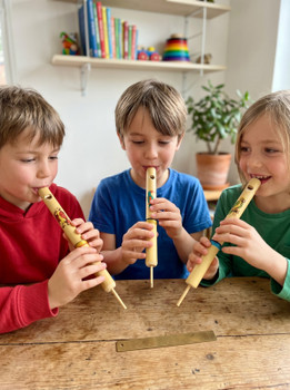Slide Whistle Bamboo Hand Painted Flute Assorted Designs Artisan