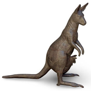 Mother Kangaroo Garden Statue with Intricate Hand-Forged Details
