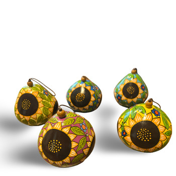 Hand-painted sunflowers Summer bloom set of Three Assorted