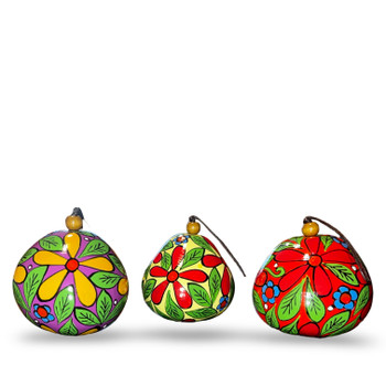 Gourd Ornaments Painted with Flowers and Leaves
