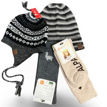 Baby Alpaca Beanies and Ultra Soft and Warm Alpaca Socks
