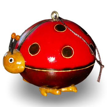 Lady Bug Gourd Ornament Artisan Crafted Peru Lady Bug Gourd Ornament Artisan Crafted Peru