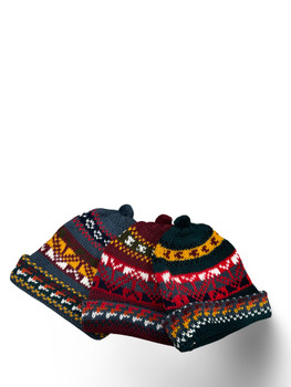 Handmade Alpaca Wool Chunky Knit Hat: Soft Winter Geometric Beanie