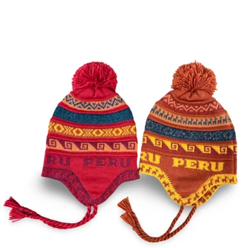 Peru Reversible Two-Tone Beanie Chullo 100% Alpaca