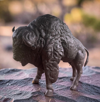 Buffalo Bison Bronze Finished Sculpture Realistic Artisan Cast