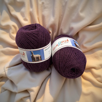 Plum Purple Alpaca Yarn Skein 110 Yard Pure Softness