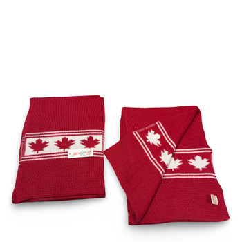 Baby Alpaca Scarf Canada Flag and Maple Leaf Super Warm Scarf