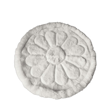 Round Alpaca Fur Rug Handcrafted 48" Natural Colors