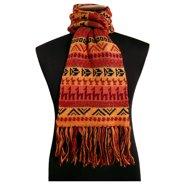 Baby Alpaca Scarf LLamas Peru Bolivia Hand Knit Super Fine 10