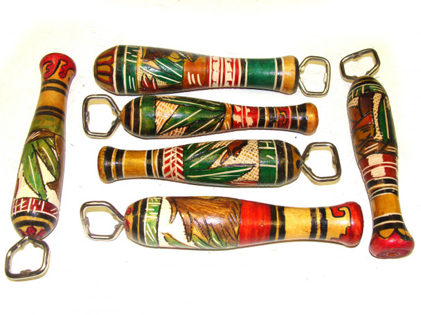 Mexican Wood Carved Bottle Openers Cerveza Beer Party Accessory 
