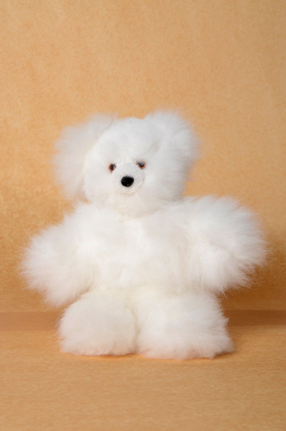 Alpaca Fur Teddy Bear White 12