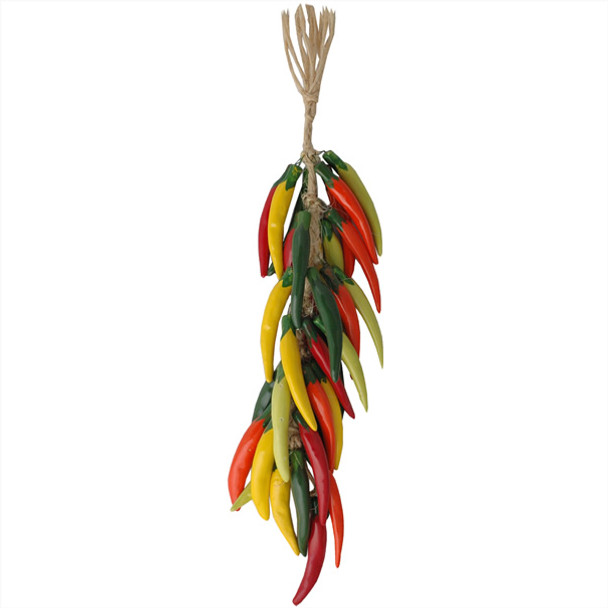 Multicolor Chili Peppers Cayenne 18" Strand Ceramic Southwest Kitchen Accent