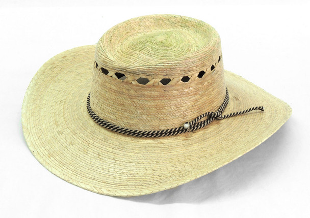 Shady Straw Palm Hat with Tall Crown Vented Adjustable Size