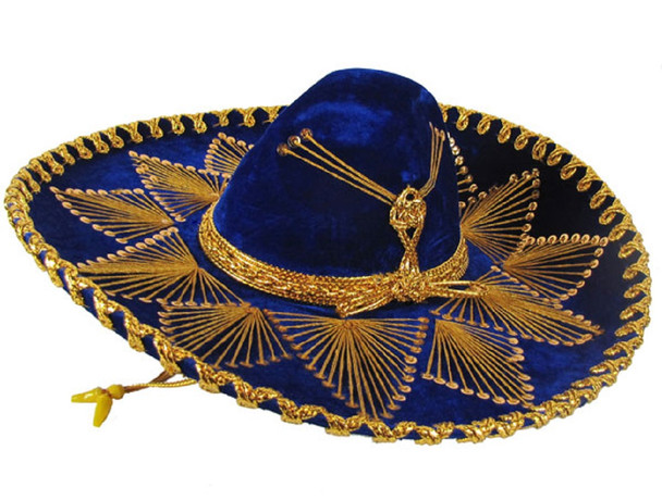 Genuine Sombrero Adult Mariachi Sombrero Charro Hat Velvet Assorted Colors 23"