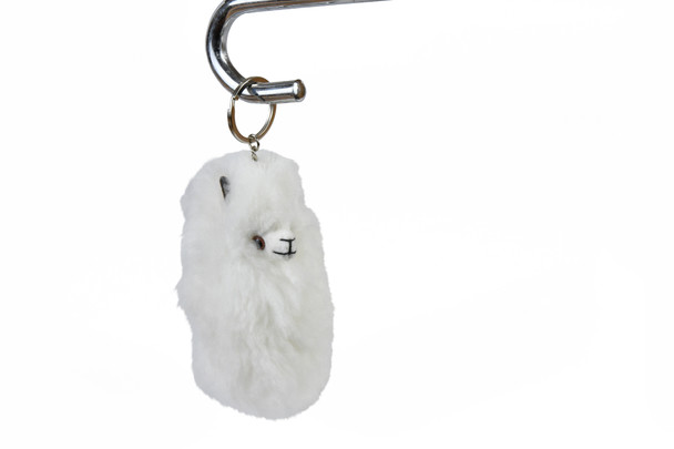 Baby Alpaca Fur Pompom Keychain Very soft and Adorable Sanyork Fair Trade