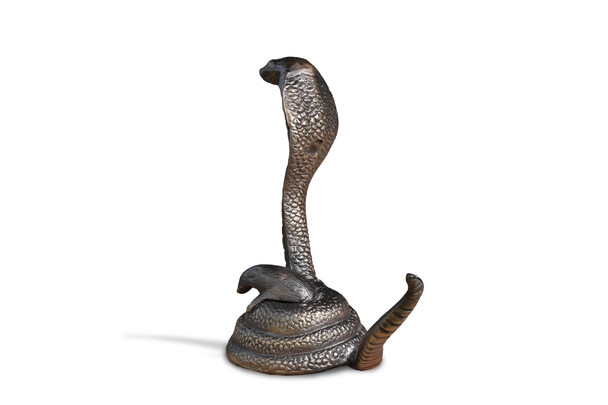 Snake with Mouse Sculpture Garden Décor Cast Aluminum