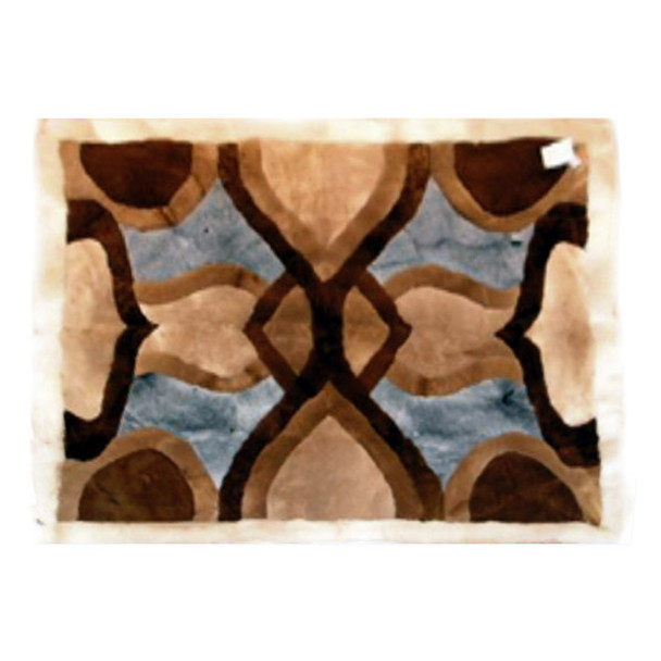 Alpaca Fur Rug Kaleidoscope Rectangular 22" x 32"- Design 12