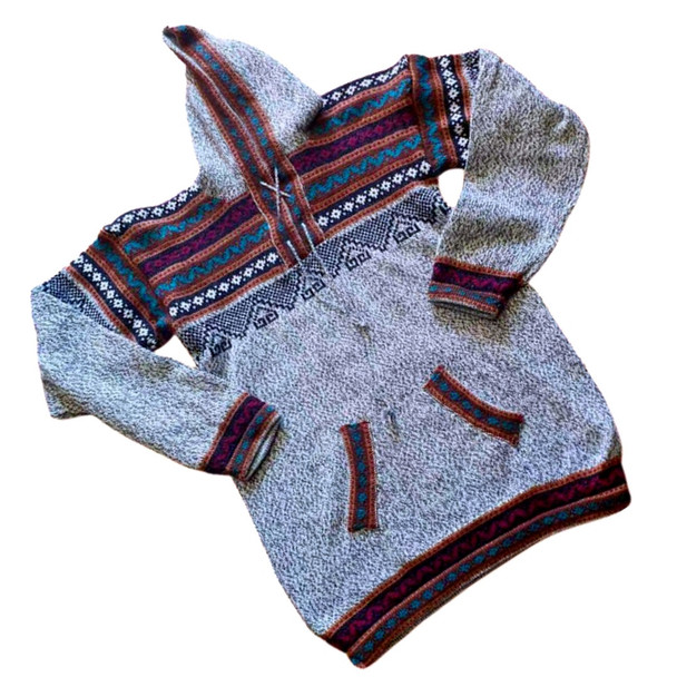 Hoodie Knit Alpaca Blend 50/50 Acrylic Unisex Warm and Classy Baja Sweater